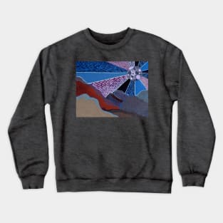 Patchwork Moon Crewneck Sweatshirt